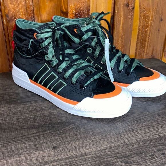 ADIDAS ORIGINALS MEN CORE BLACK NIZZA HI DL SHOES SIZE 7 NWOB - Picture 4 of 7